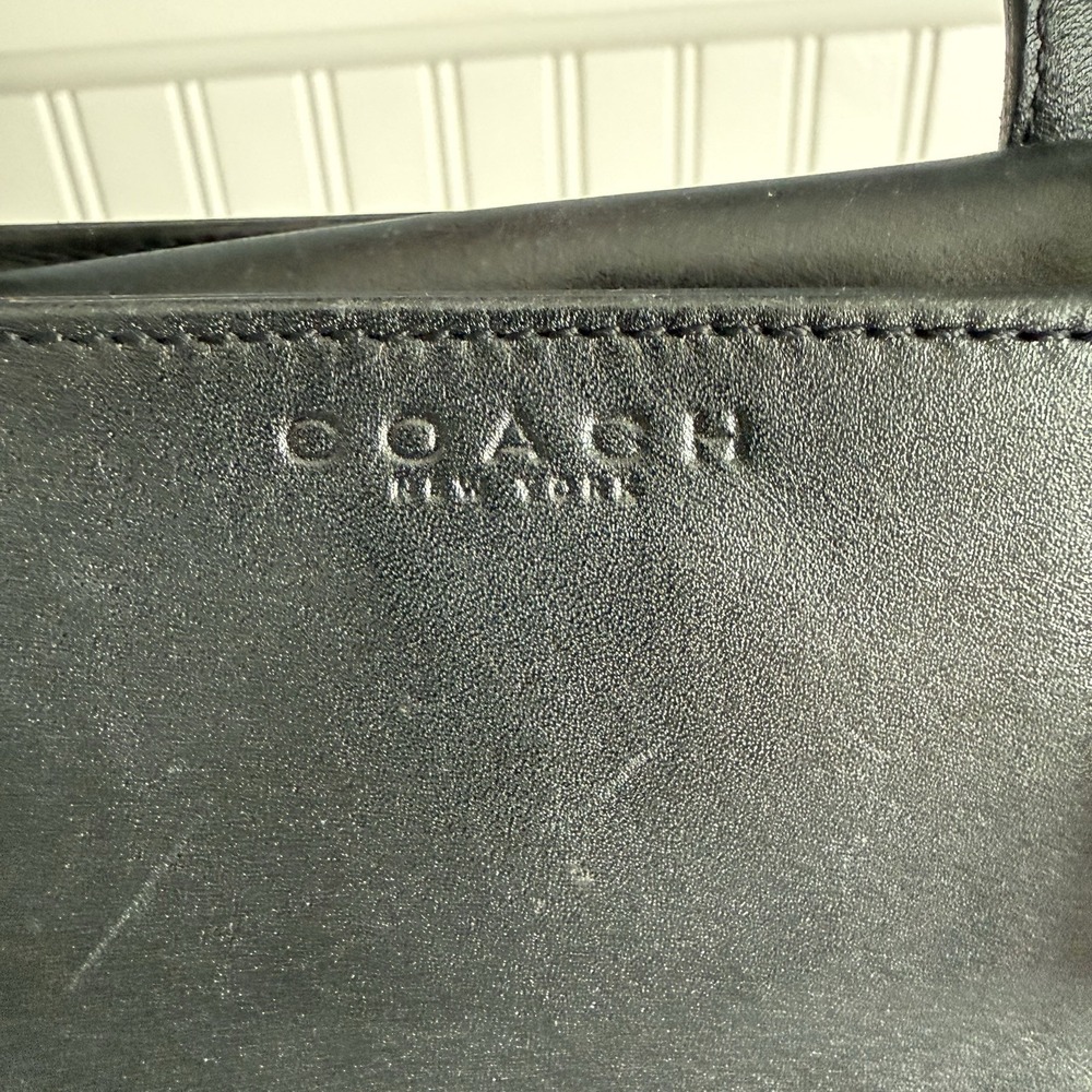 Vintage Coach Black Mini Tote Top Handle Silver Hardware 6152 Bag Purse - Picture 2 of 16